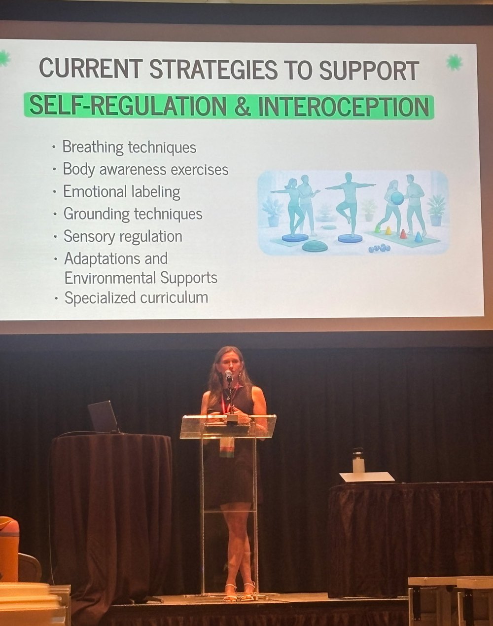 Meghan Schneider presenting on self-regulation and interoception